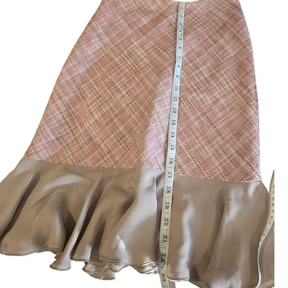 VTG Bill Blass Evening Separates sz 8 pink tweed silk ruffles - Picture 7 of 12
